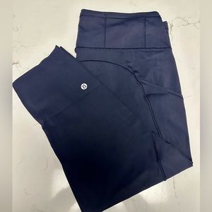 Lululemon Navy Fast and Free 19” crop